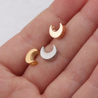Stainless Steel Moon Metal Beads 7mm Polished Mirror Surface 10pcs 3