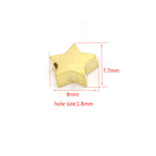 Stainless Steel Flat Star Metal Beads 8mm Polished Mirror Finish 10pcs 4
