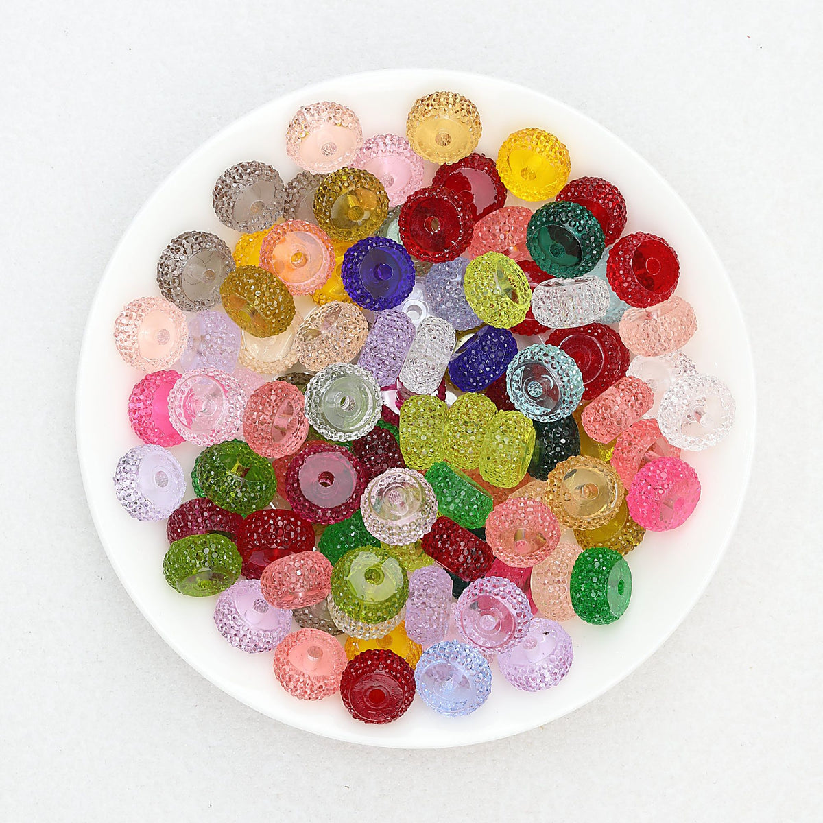 Sugar Resin Round Spacer Beads Clear Colorful 100pcs 12mm - mixed
