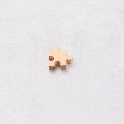 Stainless Steel Jigsaw Puzzle Metal Beads 10mm Flat Cut 10pcs 8