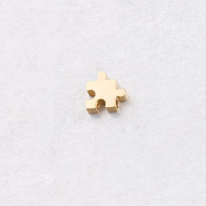 Stainless Steel Jigsaw Puzzle Metal Beads 10mm Flat Cut 10pcs 7