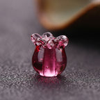 Lampwork Glass Beads Lily Of The Valley 9mm Transparent Soft Pink 1pc