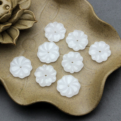 Petal Acrylic Beads 15mm Translucent Czech Glass Style 5pcs 6
