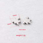 Stainless Steel Jigsaw Puzzle Metal Beads 10mm Flat Cut 10pcs 2