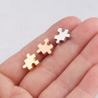 Stainless Steel Jigsaw Puzzle Metal Beads 10mm Flat Cut 10pcs 3