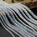 Moonlight White Transparent Frosted Glass Beads 4-8mm 50pcs