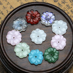 Petal Acrylic Beads 15mm Translucent Czech Glass Style 5pcs 3