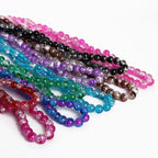 Crackle Glass Beads Round 10mm Dual Color Mixed 80pcs 2