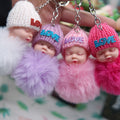 Plush Sleep Doll Keychain Pastel Pom Pom Glitter Love Hat 2