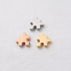 Stainless Steel Jigsaw Puzzle Metal Beads 10mm Flat Cut 10pcs