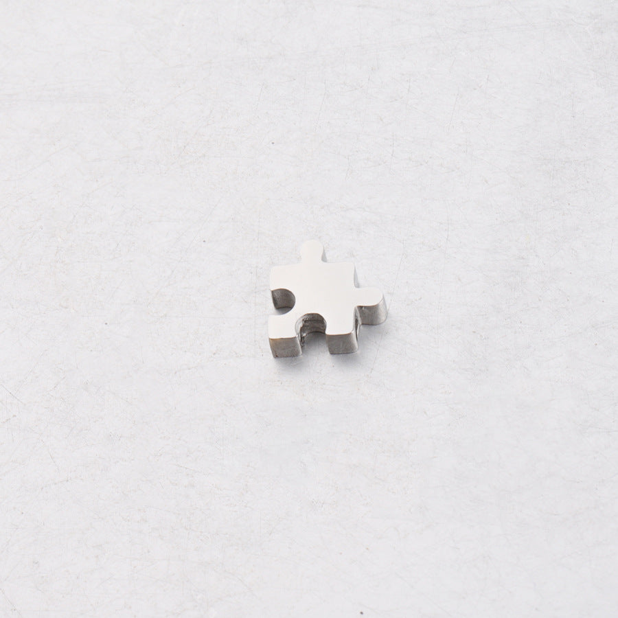 Stainless Steel Jigsaw Puzzle Metal Beads 10mm Flat Cut 10pcs 6