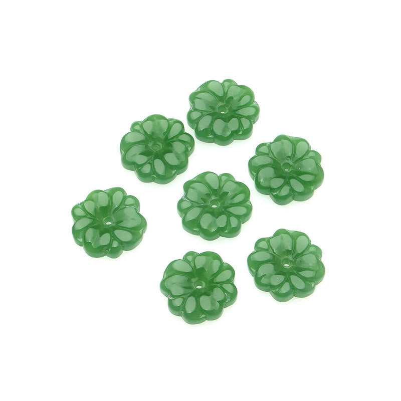 Petal Acrylic Beads 15mm Translucent Czech Glass Style 5pcs 4