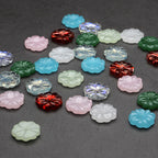 Petal Acrylic Beads 15mm Translucent Czech Glass Style 5pcs