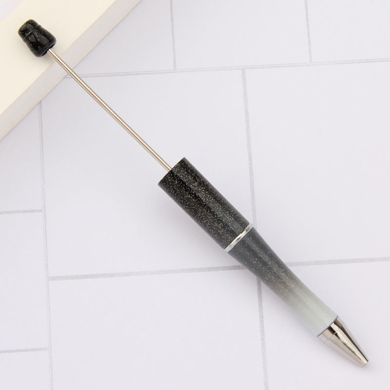 Beadable Plastic Pens Wholesale, Pearlescent Gradient Three-Color Transitions Ballpoint Ink, 11.5mm x 145mm