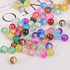 Crackle Glass Beads Round 10mm Dual Color Mixed 80pcs