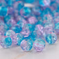Crackle Glass Beads Round 10mm Dual Color Mixed 80pcs 19