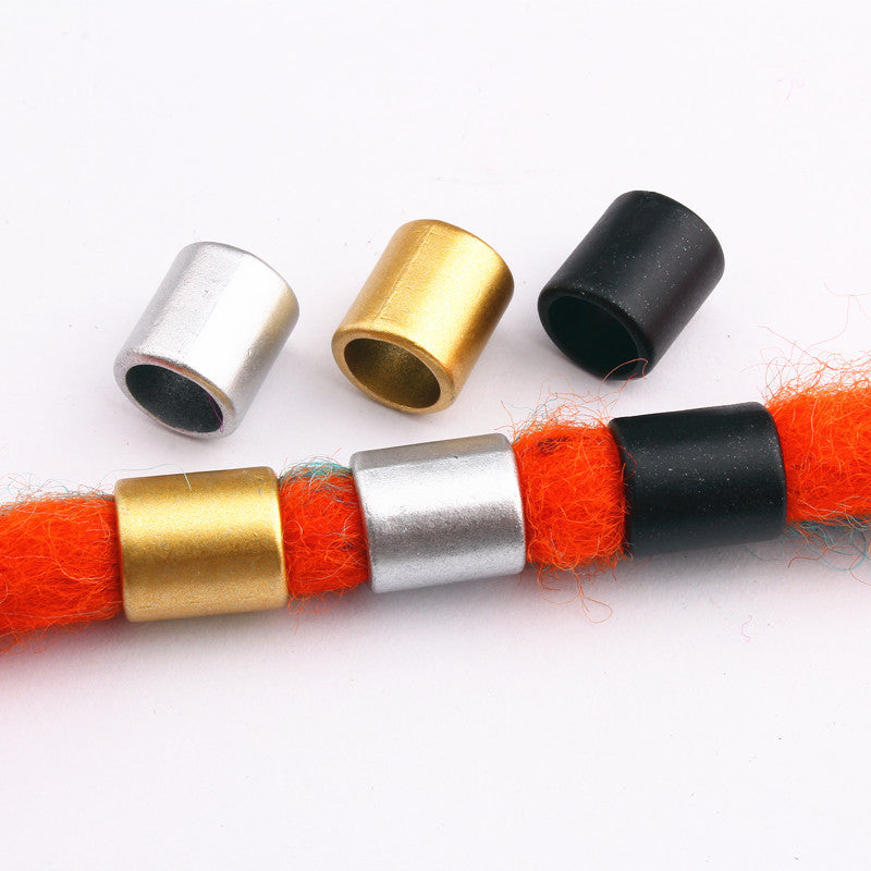 Smooth Metallic Tube Acrylic Beads 12mm Colorful Plastic Dreadlock 100pcs