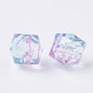 Spray Painted Polygon Acrylic Beads 8mm Two-Color Mix 100pcs 7