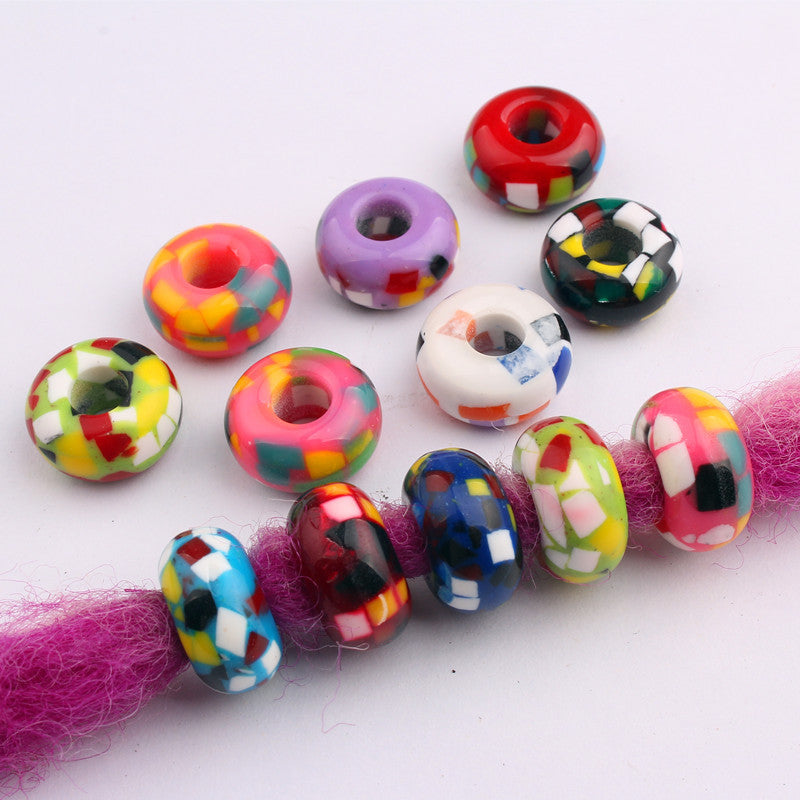 Resin Round Spacer Beads 14mm Colorful Printing 20pcs 2