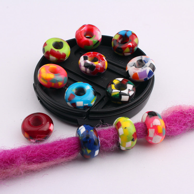 Resin Round Spacer Beads 14mm Colorful Printing 20pcs