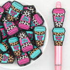  Nurse Leopard Print Beverage Cup Silicone Focal Beads 20Pcs