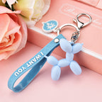 Pastel Balloon Dog Keychain PVC Soft Pink Whimsical Design 5