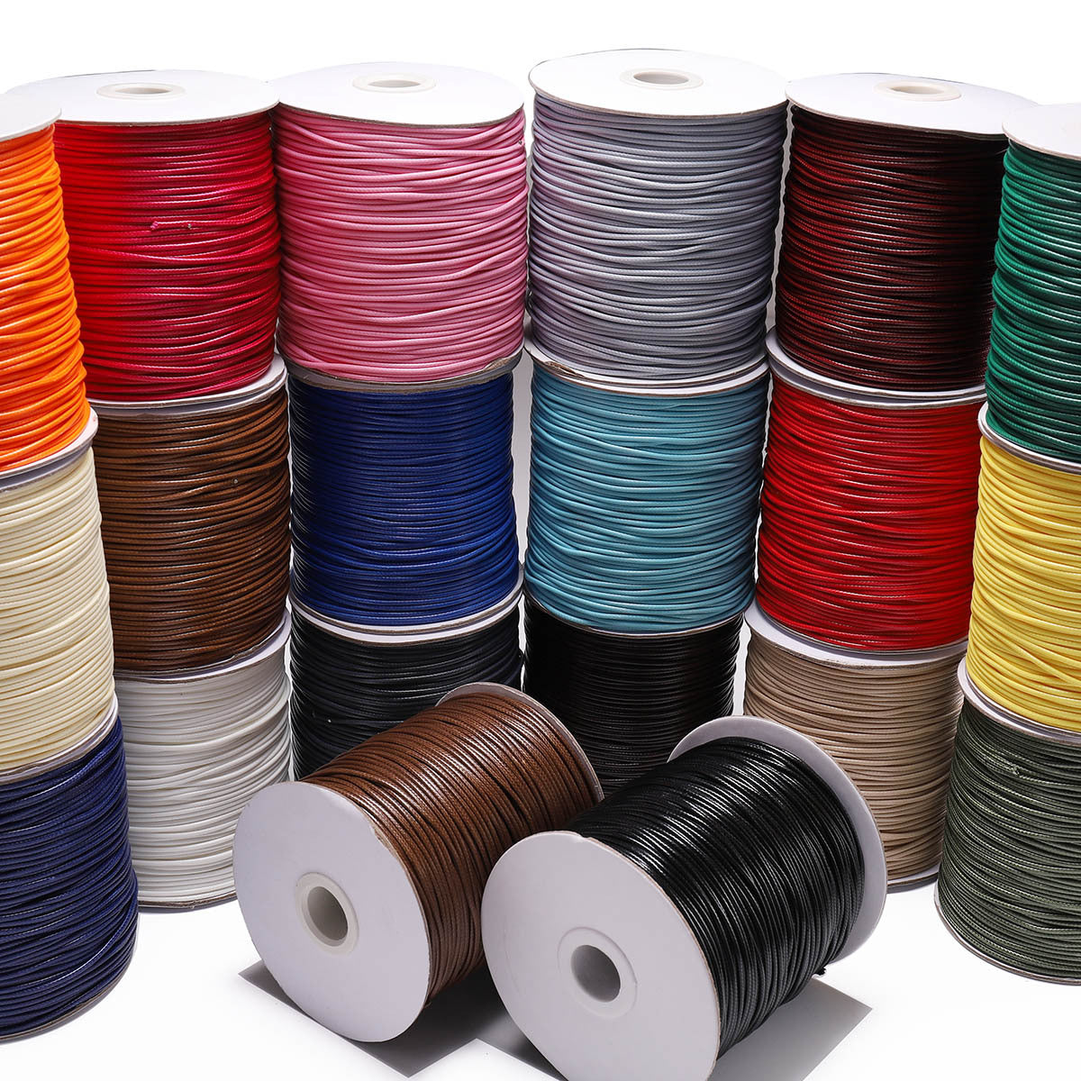 PU Leather Waxed Thread 1.2mm Diameter Colorful 30m Spool 2