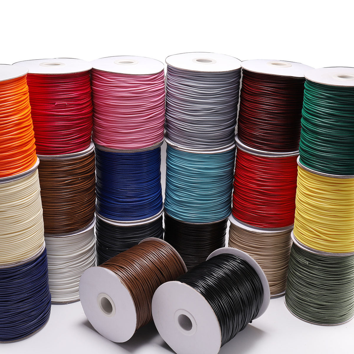 PU Leather Waxed Thread 1.2mm Diameter Colorful 30m Spool 4