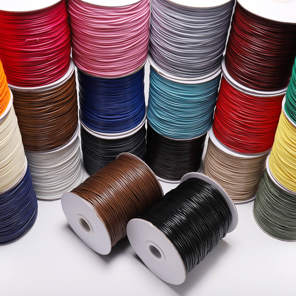 PU Leather Waxed Thread 1.2mm Diameter Colorful 30m Spool 3