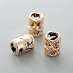 Metallic Tube Acrylic Beads 15mm Hollow Swirl Design 100pcs 3