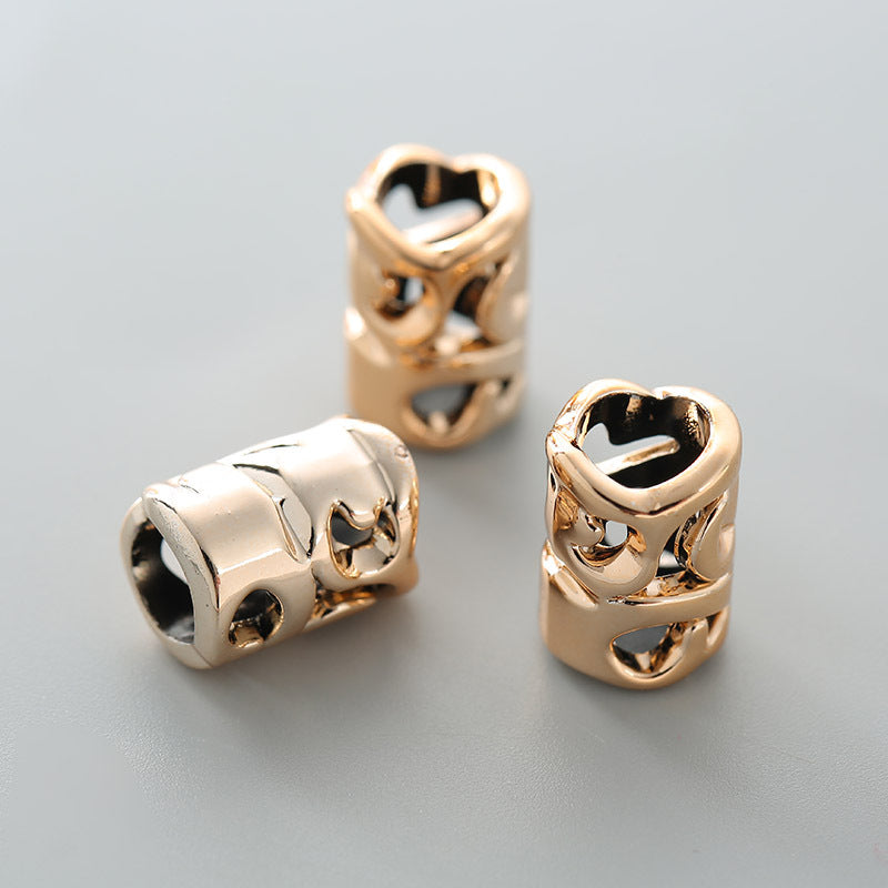 Metallic Tube Acrylic Beads 15mm Hollow Swirl Design 100pcs 3