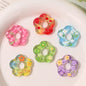 Floral Pattern Five-Petal Flower Acrylic Beads 26mm 10pcs