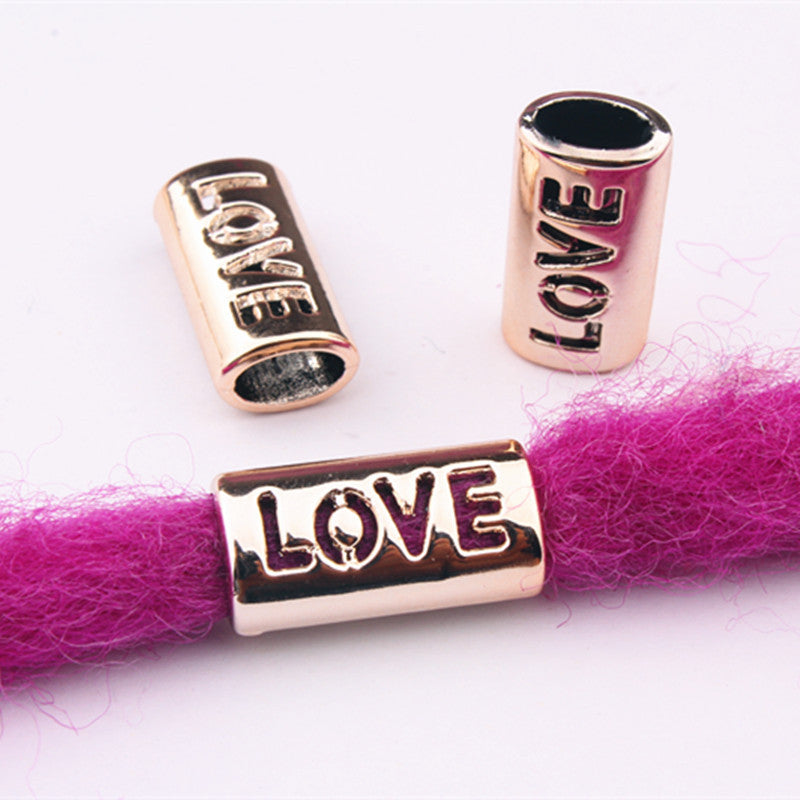 Hollow LOVE Acrylic Beads 20mm CCB Plastic Gold Metallic 100pcs