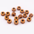 Heart Acrylic Beads 9mm x 6mm Checkered Wood Pattern Plastic 100pcs 5