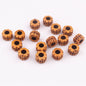 Heart Acrylic Beads 9mm x 6mm Checkered Wood Pattern Plastic 100pcs 5