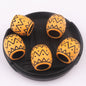 Vintage Patterned Acrylic Beads 15mm Imitation Wood Plastic Dreadlock 10pcs 5
