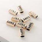 Hollow LOVE Acrylic Beads 20mm CCB Plastic Gold Metallic 100pcs 2