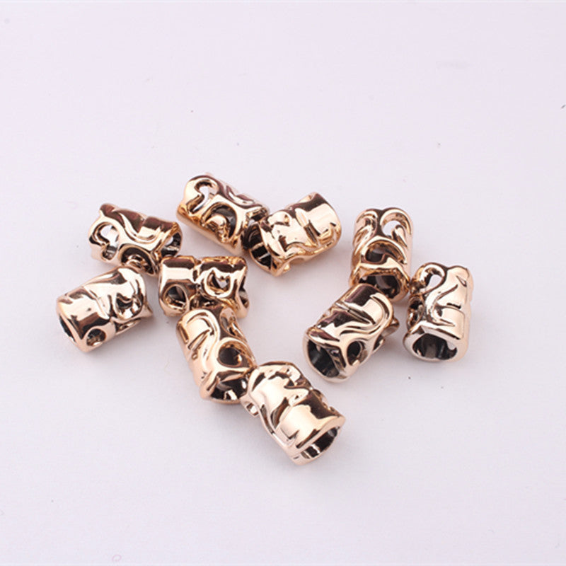 Metallic Tube Acrylic Beads 15mm Hollow Swirl Design 100pcs 5