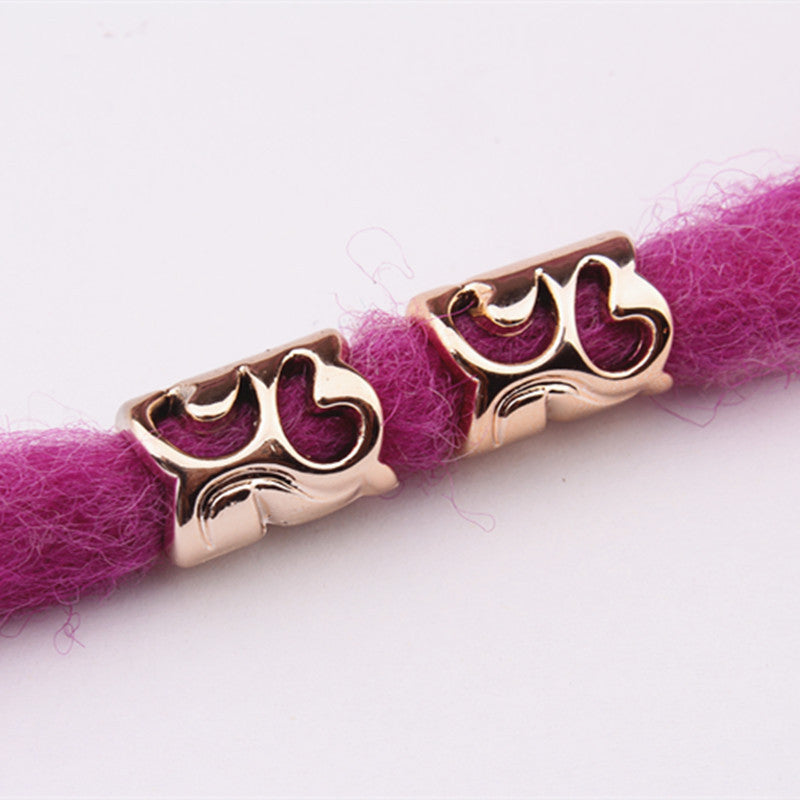 Metallic Tube Acrylic Beads 15mm Hollow Swirl Design 100pcs