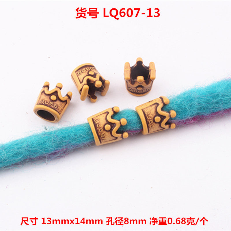 Striped Acrylic Beads Wood Imitation Plastic Dreadlock Style 100pcs 17