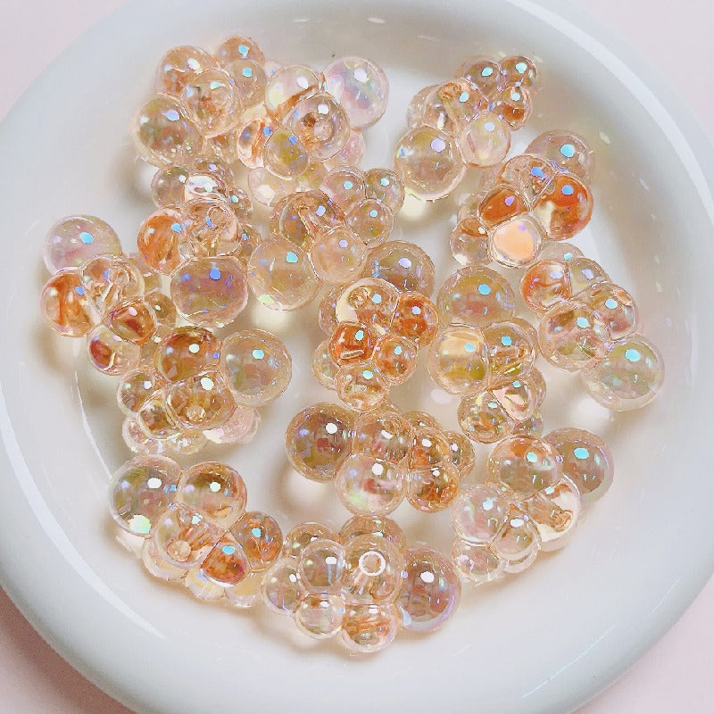 UV Finish Cloud Acrylic Beads 22x32mm Transparent Pastel 10pcs 6