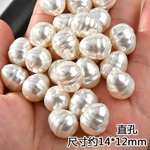 Imitation Pearl Thread Shaped Acrylic Beads 14mm 10pcs 5