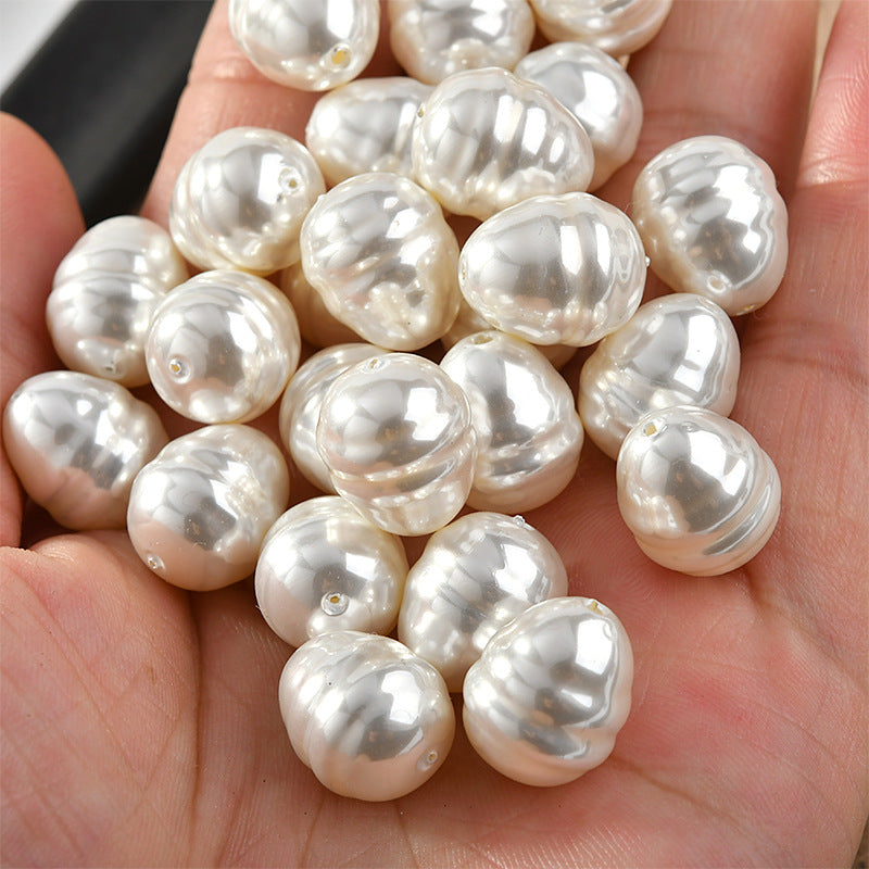 Imitation Pearl Thread Shaped Acrylic Beads 14mm 10pcs 3