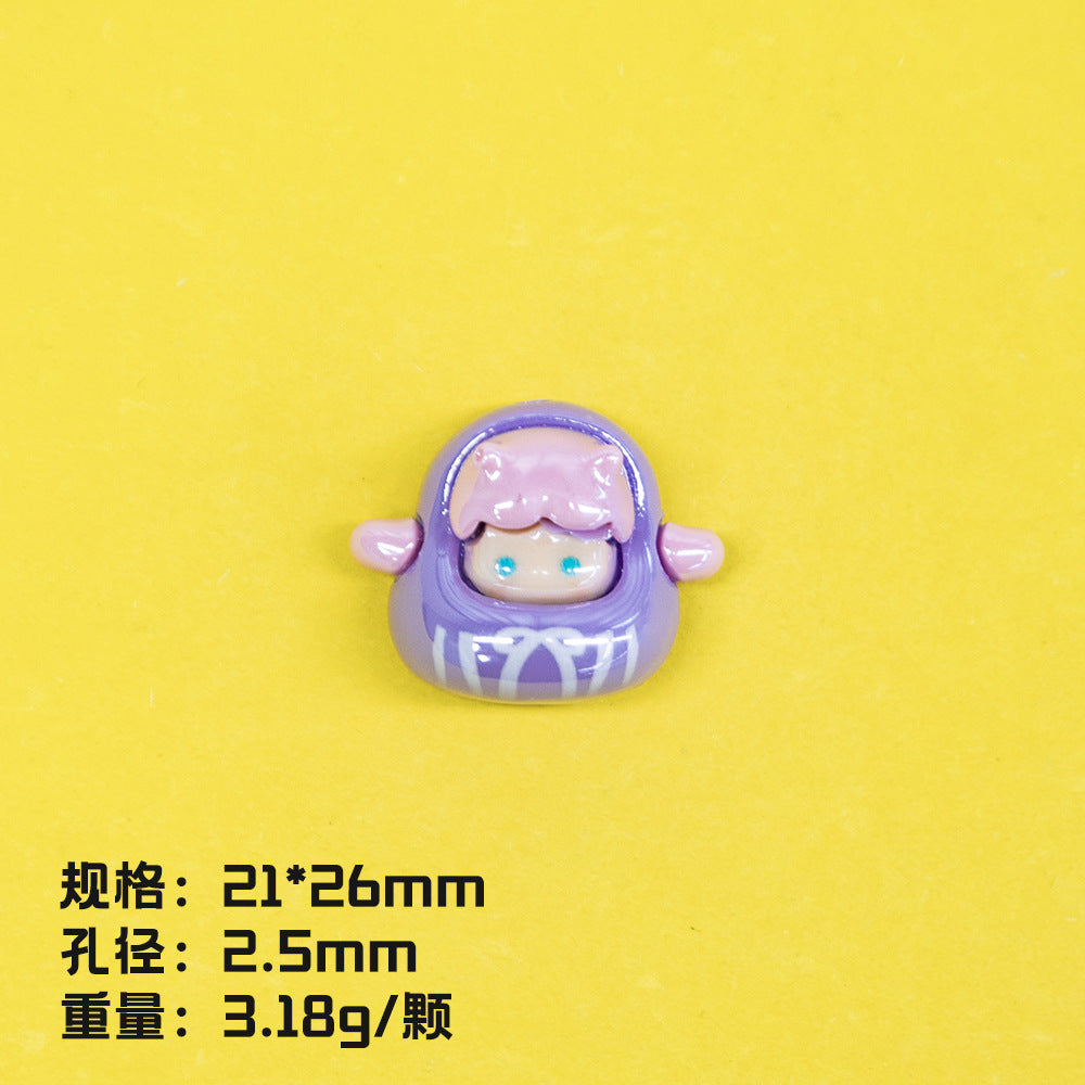 Plating POP BEAN Lucky Star Series Resin Beads Whimsical Characters 10pcs 17