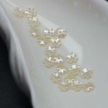 Pearl Four Petal Flower Acrylic Beads 7mm Colored Imitation 100pcs 7