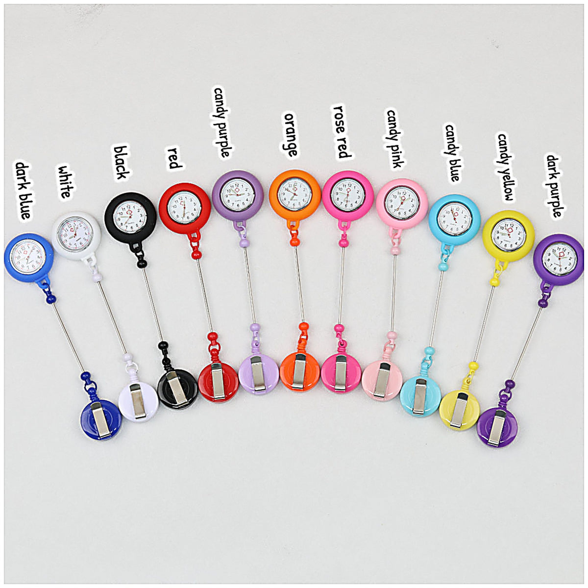 Beadable Retractable Badge Reel Watch Glow In The Dark Silicone Case Easy Pull Buckle