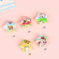Star Shaped Acrylic Beads 25mm Spring Oil Painting Maltese Pattern 10pcs 6