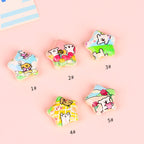 Star Shaped Acrylic Beads 25mm Spring Oil Painting Maltese Pattern 10pcs 6