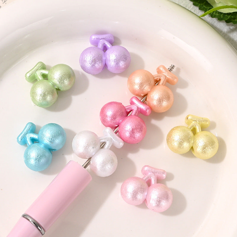 Pastel Cherry Shaped Acrylic Beads 21mm Pearl Effect 100g