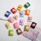 Fruit Snack Bag Acrylic Square Beads 23mm Glossy Detailed 10pcs